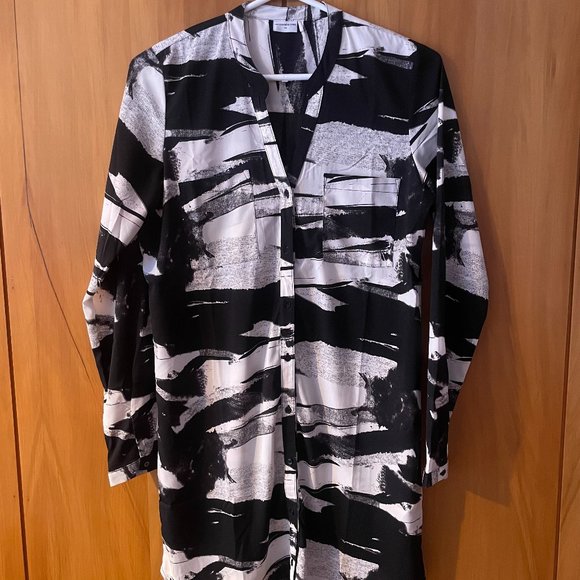 JDY Shirt Dress Black and White sz. 34 - Picture 1 of 11
